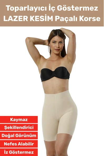 Özel Üretim İz İç Göstermez Kaymaz Sıkılaştırıcı Şekillendirici LAZER KESİM Paçalı Korse ürün görseli 1