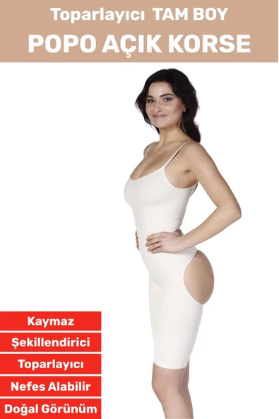 Özel Üretim İz İç Göstermez Kaymaz Sıkılaştırıcı Toparlayıcı Popo Açık Tam Boy Korse ürün görseli 1