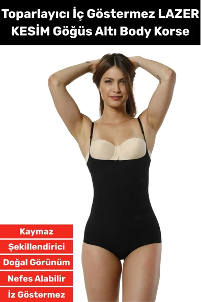 Özel Üretim İz İç Göstermez Kaymaz Sıkılaştırıcı Şekillendirici LAZER KESİM Gögüs Altı Body Korse ürün görseli 1