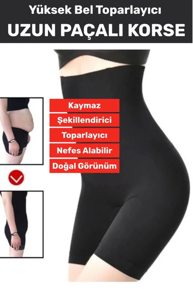 Özel Üretim İz İç Göstermez Kaymaz Sıkılaştırıcı İnceltici Yüksek Bel Uzun Paçalı Toparlayıcı Korse ürün görseli 1