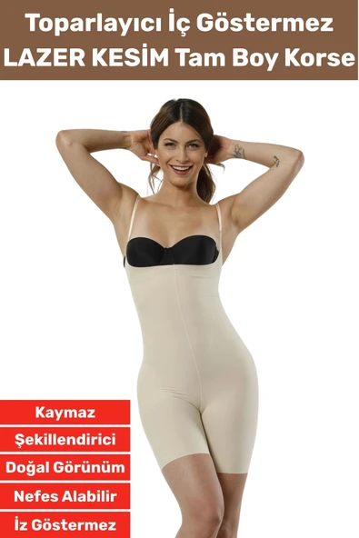 Özel Üretim İz İç Göstermez Kaymaz Sıkılaştırıcı Şekillendirici LAZER KESİM Tam Boy Korse ürün görseli 1