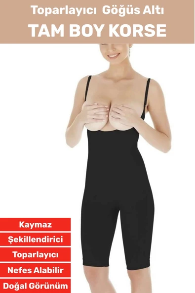 Özel Üretim İz İç Göstermez Kaymaz Sıkılaştırıcı Toparlayıcı Gögüs Altı Tam Boy Korse ürün görseli 1