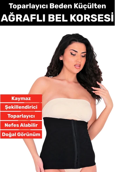 Özel Üretim Vücut Şekillendirici Beden Küçülten Toparlayıcı Ağraflı Bel Korsesi ürün görseli 1
