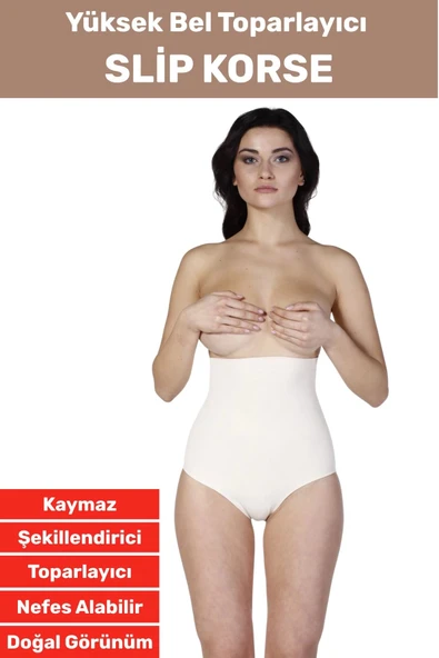 Özel Üretim İz İç Göstermez Kaymaz Sıkılaştırıcı İnceltici Yüksek Bel Slip Korse ürün görseli 1