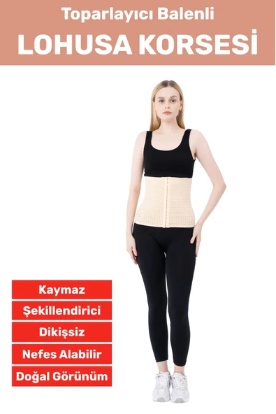 Özel Üretim Vücut Şekillendirici Beden Küçülten Toparlayıcı Doğum Sonrası Balenli Lohusa Korsesi ürün görseli 1