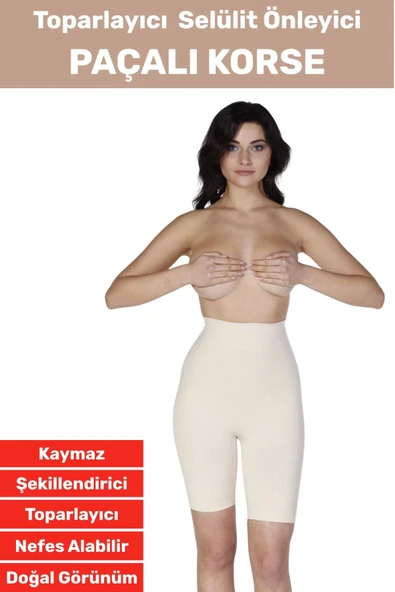 Özel Üretim İz İç Göstermez Kaymaz Sıkılaştırıcı Toparlayıcı Selülit Önlemeye Yardımcı Paçalı Korse ürün görseli 1