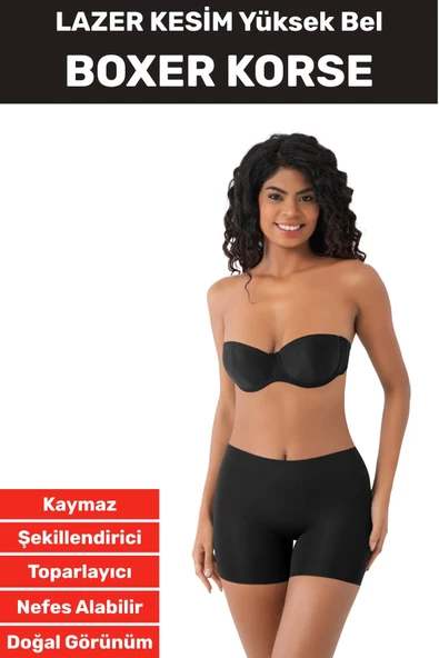 İz İç Göstermez Kaymaz Sıkılaştırıcı Toparlayıcı Şekillendirici LAZER KESİM Boxer Korse ürün görseli 1