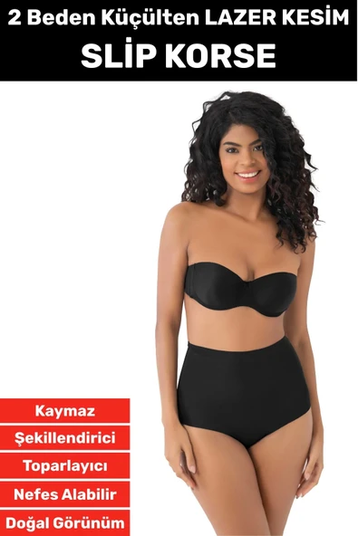İz İç Göstermez Kaymaz Sıkılaştırıcı Toparlayıcı Vücut Şekillendirici LAZER KESİM Slip Korse ürün görseli 1