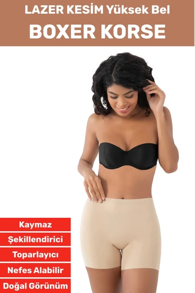 İz İç Göstermez Kaymaz Sıkılaştırıcı Toparlayıcı Şekillendirici LAZER KESİM Boxer Korse ürün görseli 1