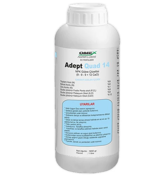 Omex Adept Quad 14 Kalsiyumlu NPK Gübre Çözeltisi 1 Lt ürün görseli 1