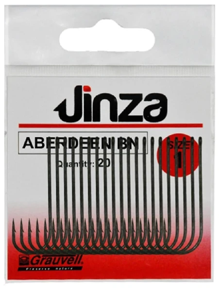 Jinza 57080 Aberdeen Bn Siyah Olta İğnesi 6 No 20’Li Paket ürün görseli 1