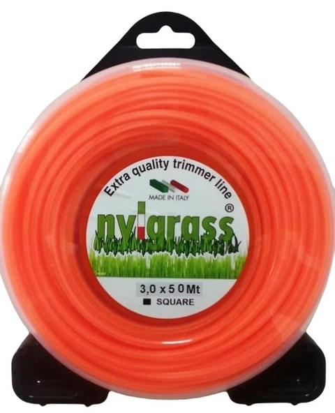 Nylgrass Tırpan Misinası Turuncu Dörtköşe 3.0 mm 50 mt ürün görseli 1