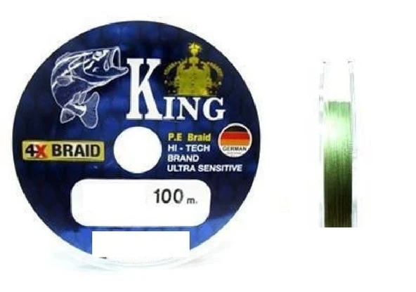 King Braid Ultra Sensitive Alman İp Misina 4X Pe Örgü 0,20Mm ürün görseli 1