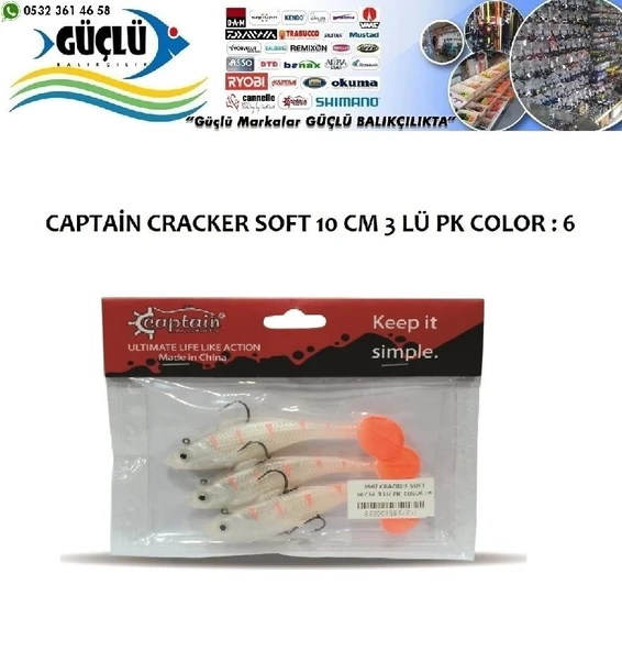 Levrek Turna Silikonu Captaın Cracker Soft 10 Cm 3 Lü Pk Renk : 6 ürün görseli 1