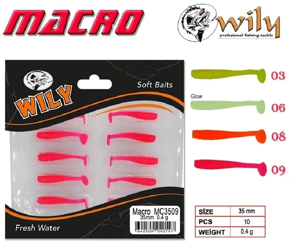 Lrf Silikonu Wily Macro 3,5Cm 0,4Gr 10’Lu Paket Renk:09 ürün görseli 1