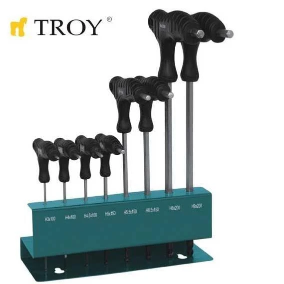 TROY 22308 Allen Anahtar Seti (T-Saplı) ürün görseli 1
