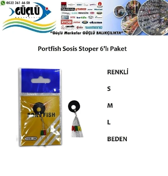 Renkli Sosis Stoper 6!Lı Paket Portfish S Beden ürün görseli 1
