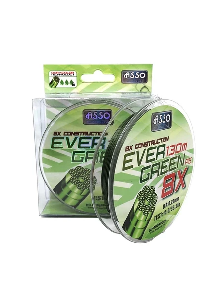 Asso Evergreen 8X 130Mt İp Misina 0,20Mm ürün görseli 1