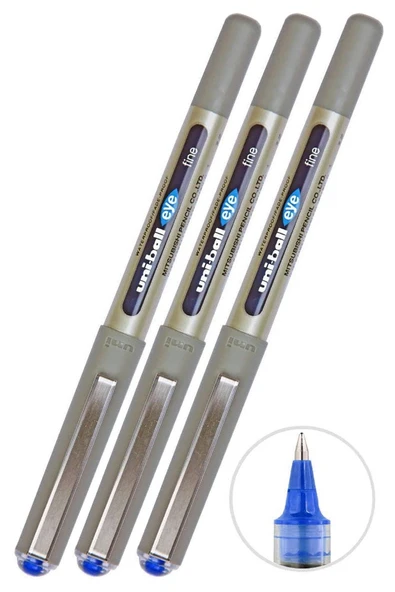 Mavi Pilot Kalem 3 Adet Uniball Eye Fine 0.7 mm Roller Pilot Kalem Ub-157 Roller Uçlu Likit Mürekkepli Pilot Kalem ürün görseli 1