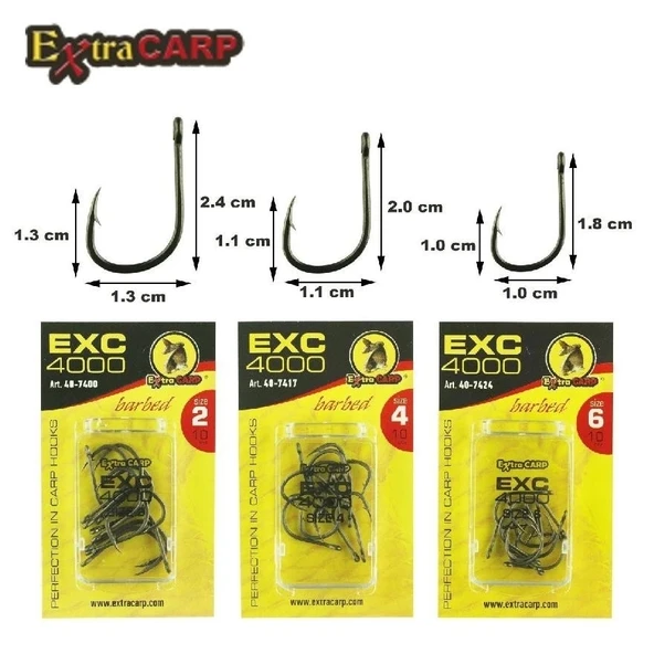 Sazan İğnesi Extracarp Hooks Exc 4000 4 No 10’Lu Paket ürün görseli 1