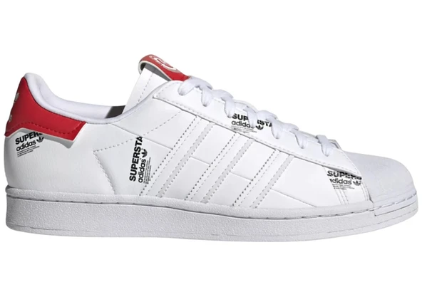 adidas Superstar 'White Vivid Red' GV7672 Spor Ayakkabı ürün görseli 1