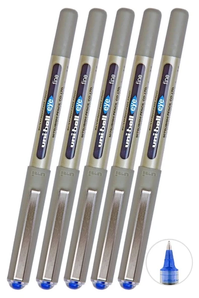 Mavi Pilot Kalem 5 Adet Uniball Eye Fine 0.7 mm Roller Pilot Kalem Ub-157 Roller Uçlu Likit Mürekkepli Pilot Kalem ürün görseli 1