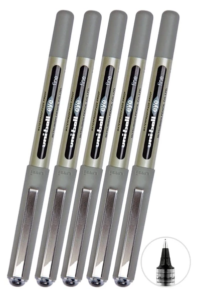 Siyah Pilot Kalem 5 Adet Uniball Eye Fine 0.7 mm Roller Pilot Kalem Ub-157 Roller Uçlu Likit Mürekkepli Pilot Kalem ürün görseli 1