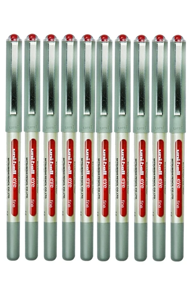 Kırmızı Pilot Kalem 10 Adet Uniball Eye Fine 0.7 mm Roller Pilot Kalem Ub-157 Roller Uçlu Likit Mürekkepli Pilot Kalem ürün görseli 1