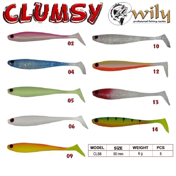 Silikon Yem Wily Clumsy 9 Cm 6 Gr 5’Li Pk Renk:10 ürün görseli 1