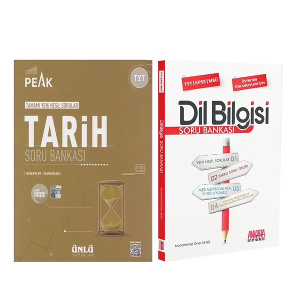 Ünlü Yayıncılık TYT Tarih Best Peak ve AKM Dil Bilgisi Soru Bankası Seti 2 Kitap ürün görseli 1