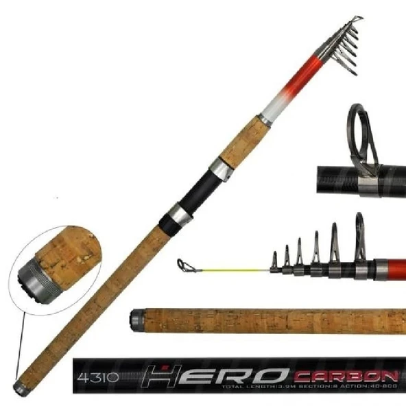 Teleskopik Olta Kamışı Portfish Hero Carbon 360Cm 40-80Gr ürün görseli 1