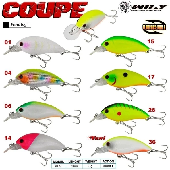 Tatlı Su Maket Balık Wıly Coupe 5,3 Cm 8 Gr Renk:06 ürün görseli 1