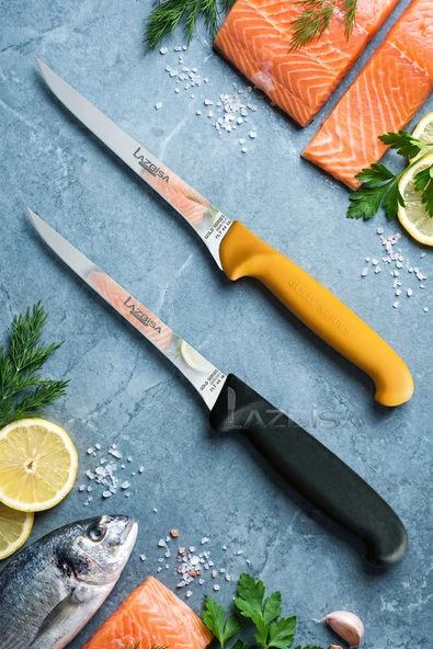 LAZBİSA Gold Incisive Serisi Balık Fileto Bıçağı Et Steak Bıçak Mutfak Bıçak ( Mtf-057 ) ürün görseli 1
