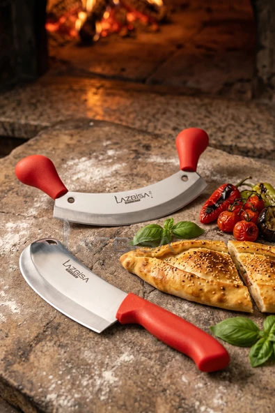 LAZBİSA Silver Serisi Mutfak Bıçak Börek Bıçağı Pizza Pide Bıçağı Salata Kıyma Bıçağı 2 Li Set ( Mft-413) ürün görseli 1