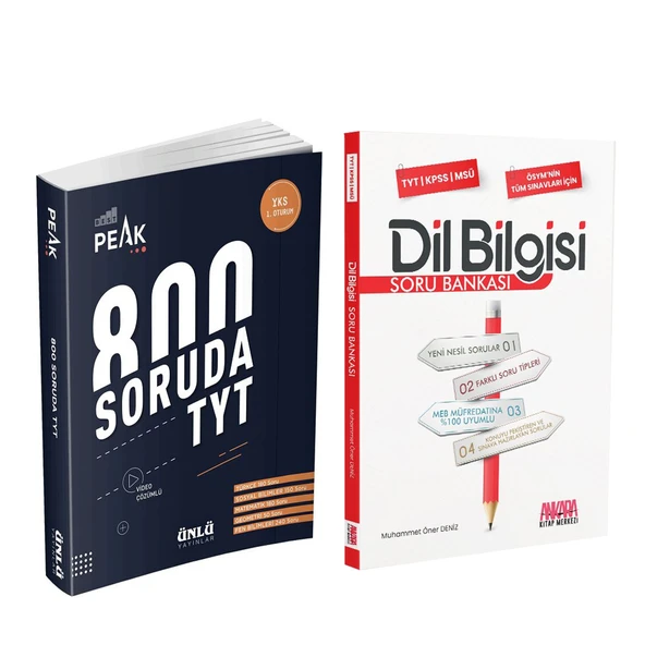 Ünlü Yayıncılık TYT 800 Soruda Best Peak ve AKM Dil Bilgisi Soru Bankası Seti 2 Kitap ürün görseli 1