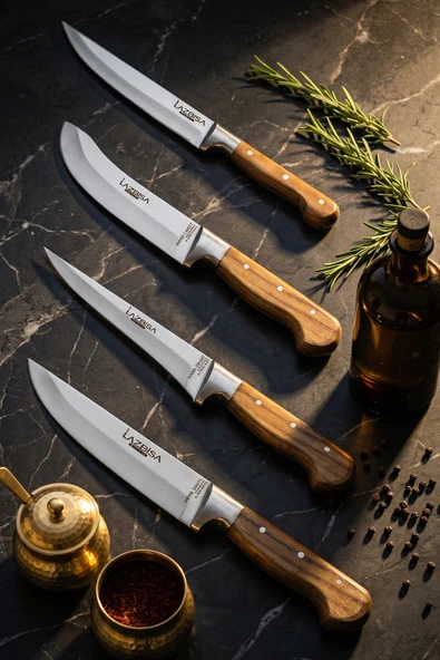 LAZBİSA Hand Craft Mutfak Bıçak Seti Et Ekmek Sebze Meyve Bıçağı 4 Lü Set Günlük Kullanım ( Mtf-583 ) ürün görseli 1