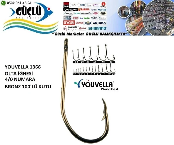 Youvella 1366 Bronz 100’Lü Kutu No:4/0 ürün görseli 1
