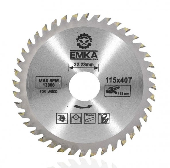 Emka Ahşap Kesme Sunta Testeresi 115 mm 40 Diş ürün görseli 1