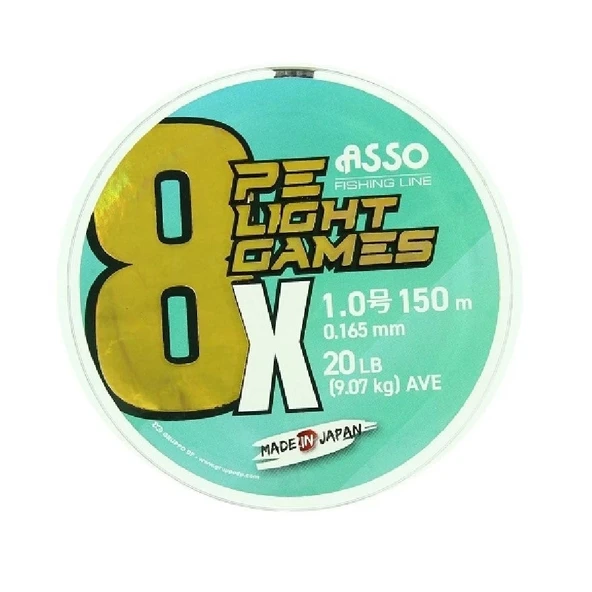 Asso 8X Light Games Pe 1.2 Moss Green İp Misina 150Mt 0,185Mm ürün görseli 1