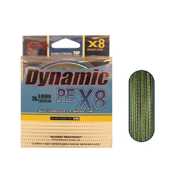 Captain Dynamic Soft Pe 8 Örgü Spin İp Misina 300Mt Yeşil 0,16Mm ürün görseli 1
