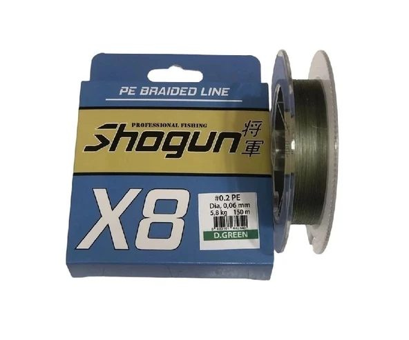 Shogun 8X 150 Mt 0,06Mm İp Misina Dark Green ürün görseli 1