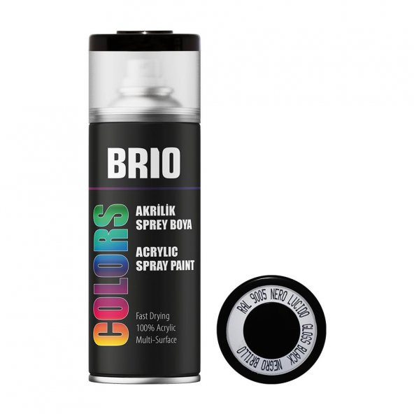 Brio Sprey Boya Akrilik Siyah Parlak B9005 400Ml ürün görseli 1