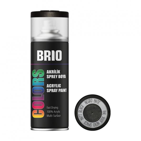 Brio Sprey Boya Akrilik Mat Siyah B9005M 400Ml ürün görseli 1