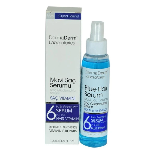 Dermaderm Mavi Saç Serumu Saç Güçlendirici Biotin Keratin 125ML ürün görseli 1