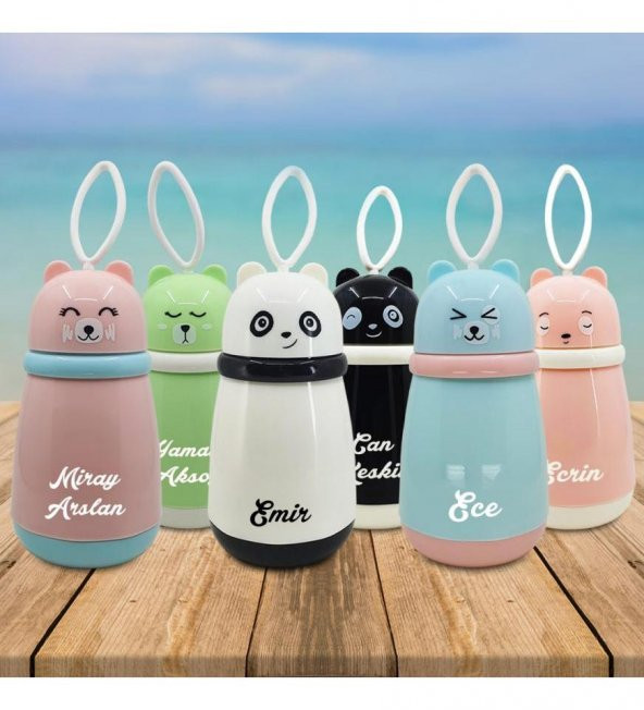 Kişiye Özel Cam Şişe Panda Matara 380 ml ürün görseli 1