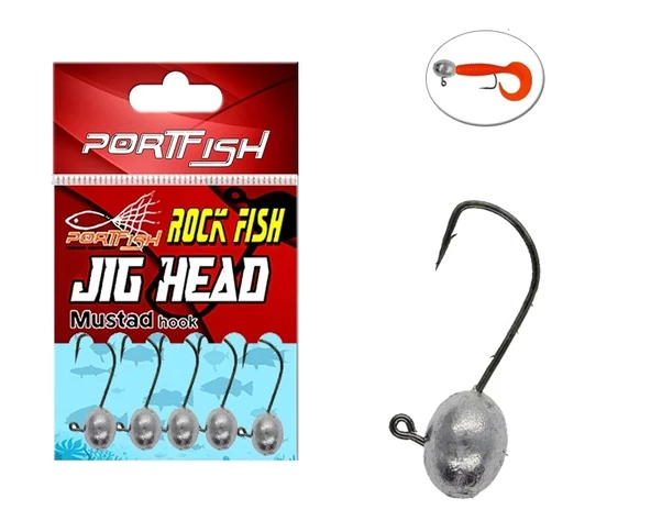 Portfish Jig Head 1,5Gr Mustad İğneli 5Li Pkt ürün görseli 1