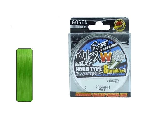 Gosen W8 Hard Type PE 1.5 8kat 150mt Açık Yeşil Örgü İp Misina ürün görseli 1