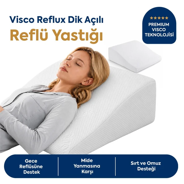 Homedius Visco Reflux Dik Açılı Reflü Yastığı  Beyaz 65x60 ürün görseli 1