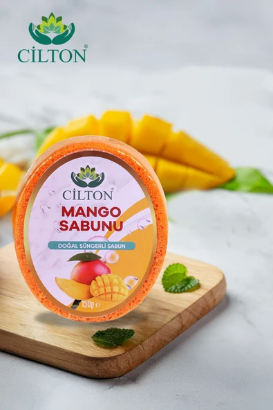 CİLTON  MANGO SABUNU DOĞAL SÜNGERLİ SABUN 150 ML ürün görseli 1