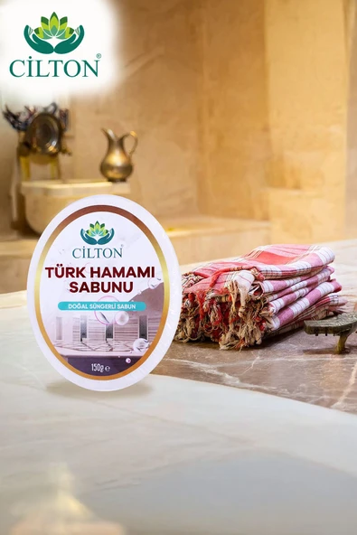 CİLTON  TÜRK HAMAMI SABUNU DOĞAL SÜNGERLİ SABUN 150 ML ürün görseli 1